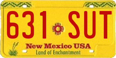 NM license plate 631SUT