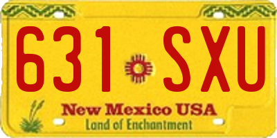 NM license plate 631SXU