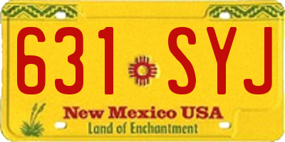NM license plate 631SYJ