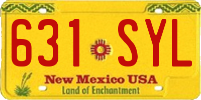 NM license plate 631SYL