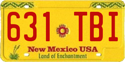 NM license plate 631TBI