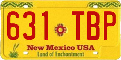 NM license plate 631TBP