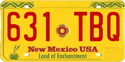 NM license plate 631TBQ