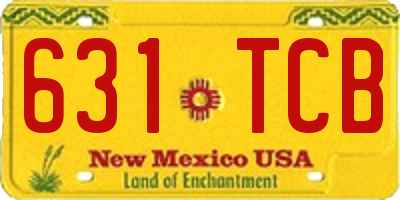 NM license plate 631TCB