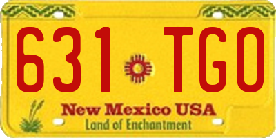 NM license plate 631TGO
