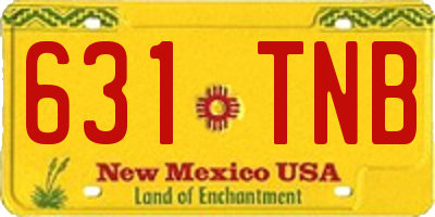 NM license plate 631TNB