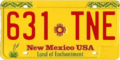 NM license plate 631TNE