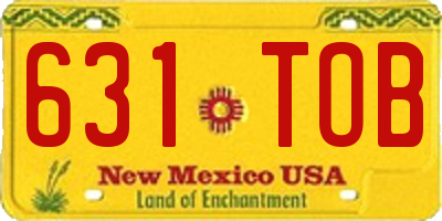 NM license plate 631TOB