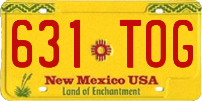NM license plate 631TOG