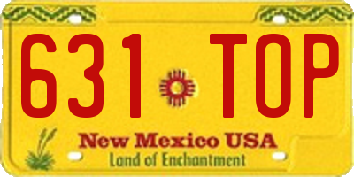 NM license plate 631TOP