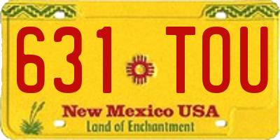 NM license plate 631TOU