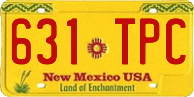 NM license plate 631TPC