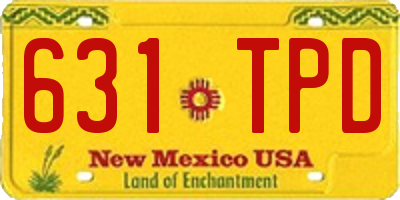 NM license plate 631TPD