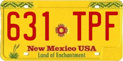 NM license plate 631TPF