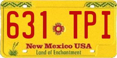 NM license plate 631TPI