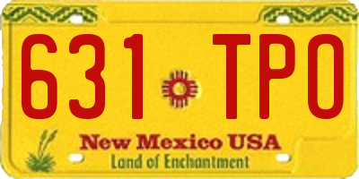 NM license plate 631TPO