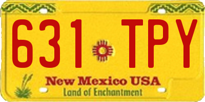 NM license plate 631TPY