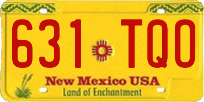 NM license plate 631TQO