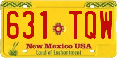NM license plate 631TQW