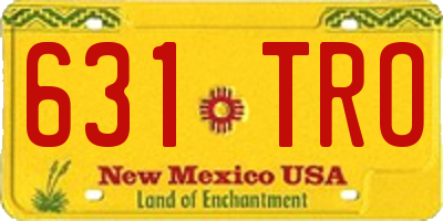 NM license plate 631TRO