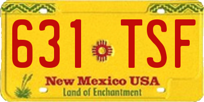 NM license plate 631TSF