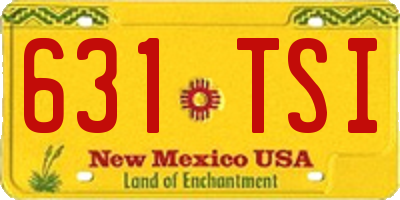 NM license plate 631TSI