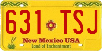 NM license plate 631TSJ