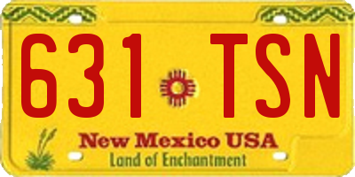 NM license plate 631TSN