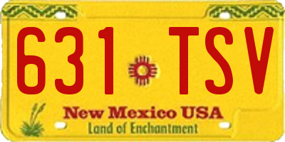 NM license plate 631TSV