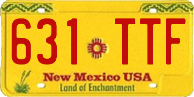 NM license plate 631TTF
