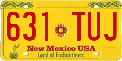 NM license plate 631TUJ