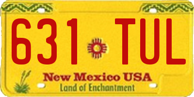 NM license plate 631TUL