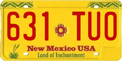 NM license plate 631TUO