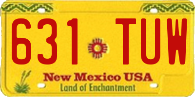 NM license plate 631TUW