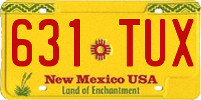 NM license plate 631TUX