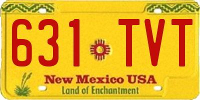 NM license plate 631TVT