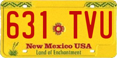 NM license plate 631TVU