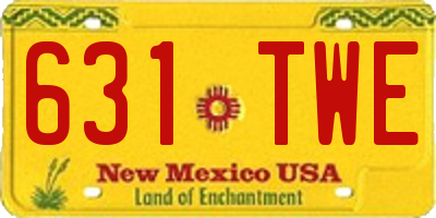 NM license plate 631TWE