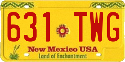 NM license plate 631TWG