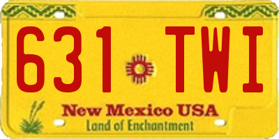 NM license plate 631TWI