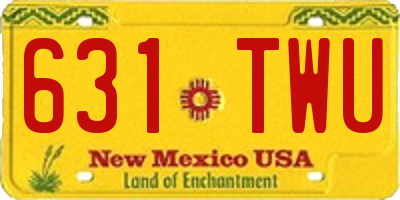 NM license plate 631TWU