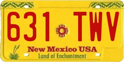 NM license plate 631TWV