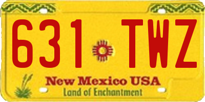 NM license plate 631TWZ