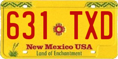 NM license plate 631TXD