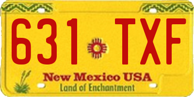 NM license plate 631TXF