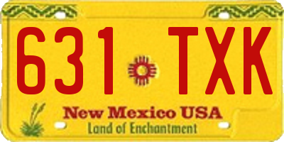NM license plate 631TXK
