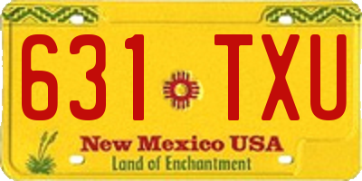 NM license plate 631TXU