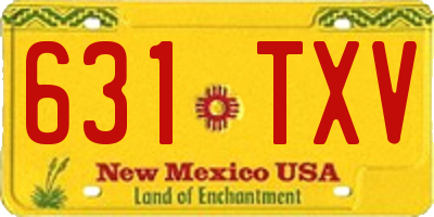 NM license plate 631TXV