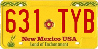 NM license plate 631TYB