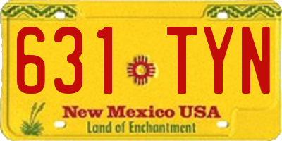 NM license plate 631TYN